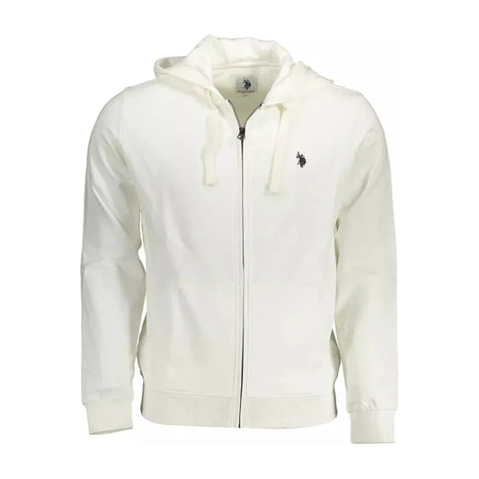 Classic White Hooded Zip Sweatshirt