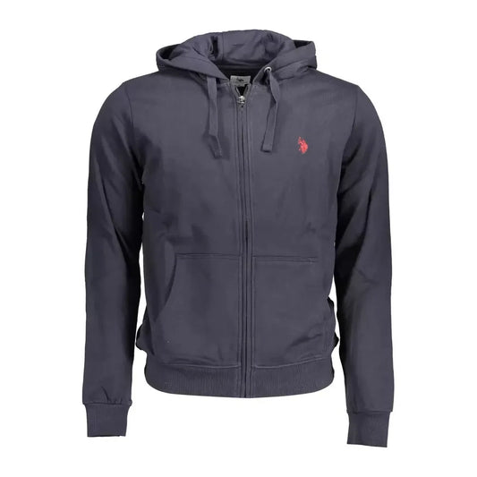 Elegant Blue Zip Hoodie with Embroidered Logo U.S. POLO ASSN.