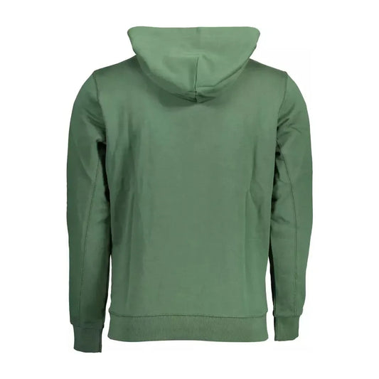 Green Cotton Hoodie with Contrasting Logo