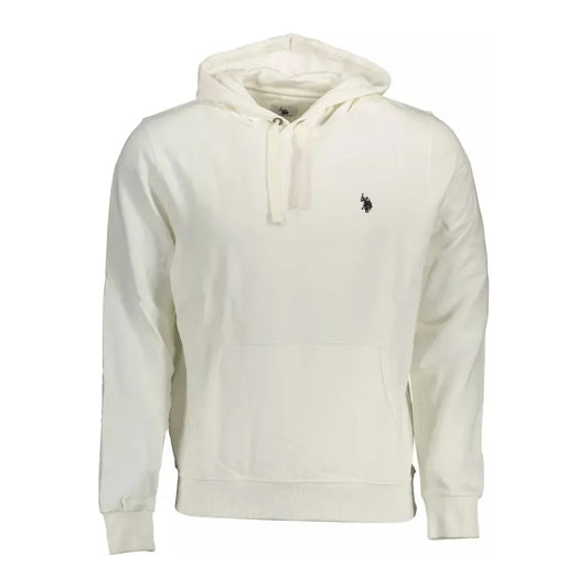 Chic White Cotton Hooded Sweatshirt