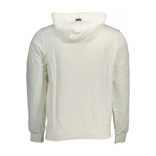 Chic White Cotton Hooded Sweatshirt