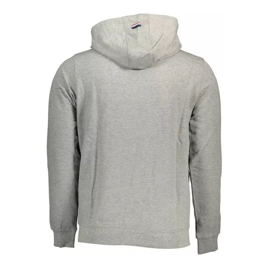 Chic Gray Hooded Sweatshirt with Embroidered Logo U.S. POLO ASSN.