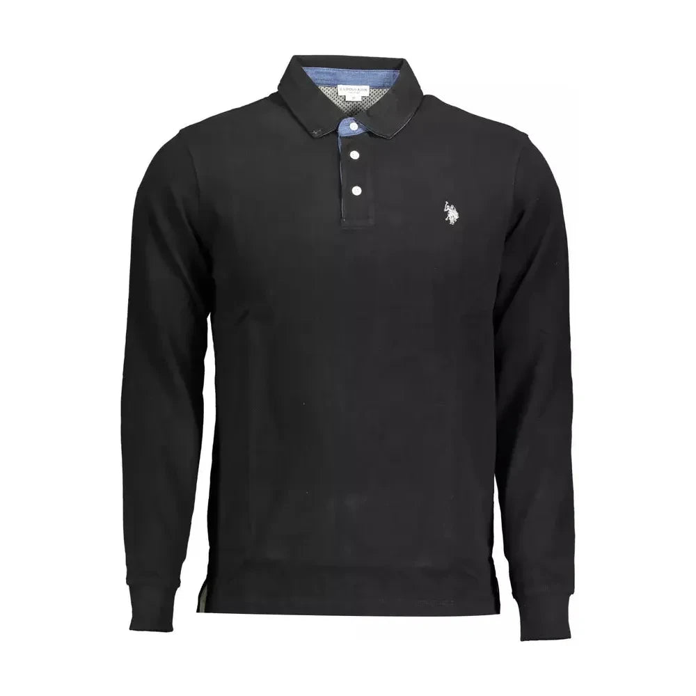 Elegant Long-Sleeve Polo with Contrasting Accents