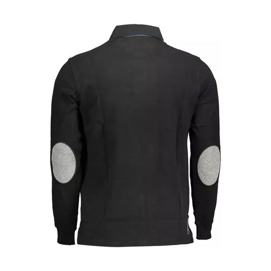 Elegant Long-Sleeve Polo with Contrasting Accents