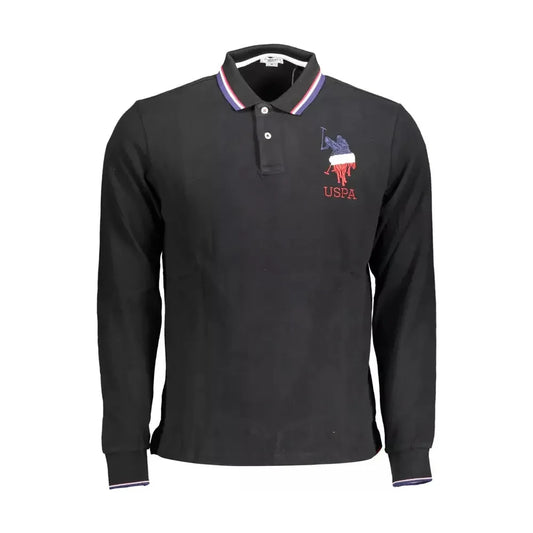 Elegant Long-Sleeve Polo with Embroidery