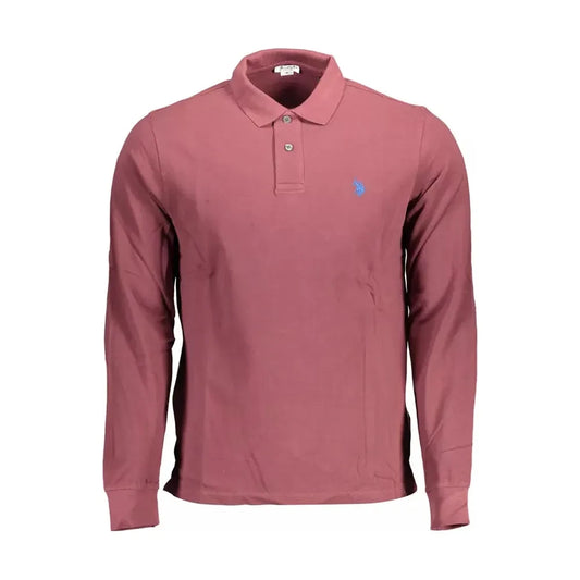 Elegant Long-Sleeved Purple Polo Shirt