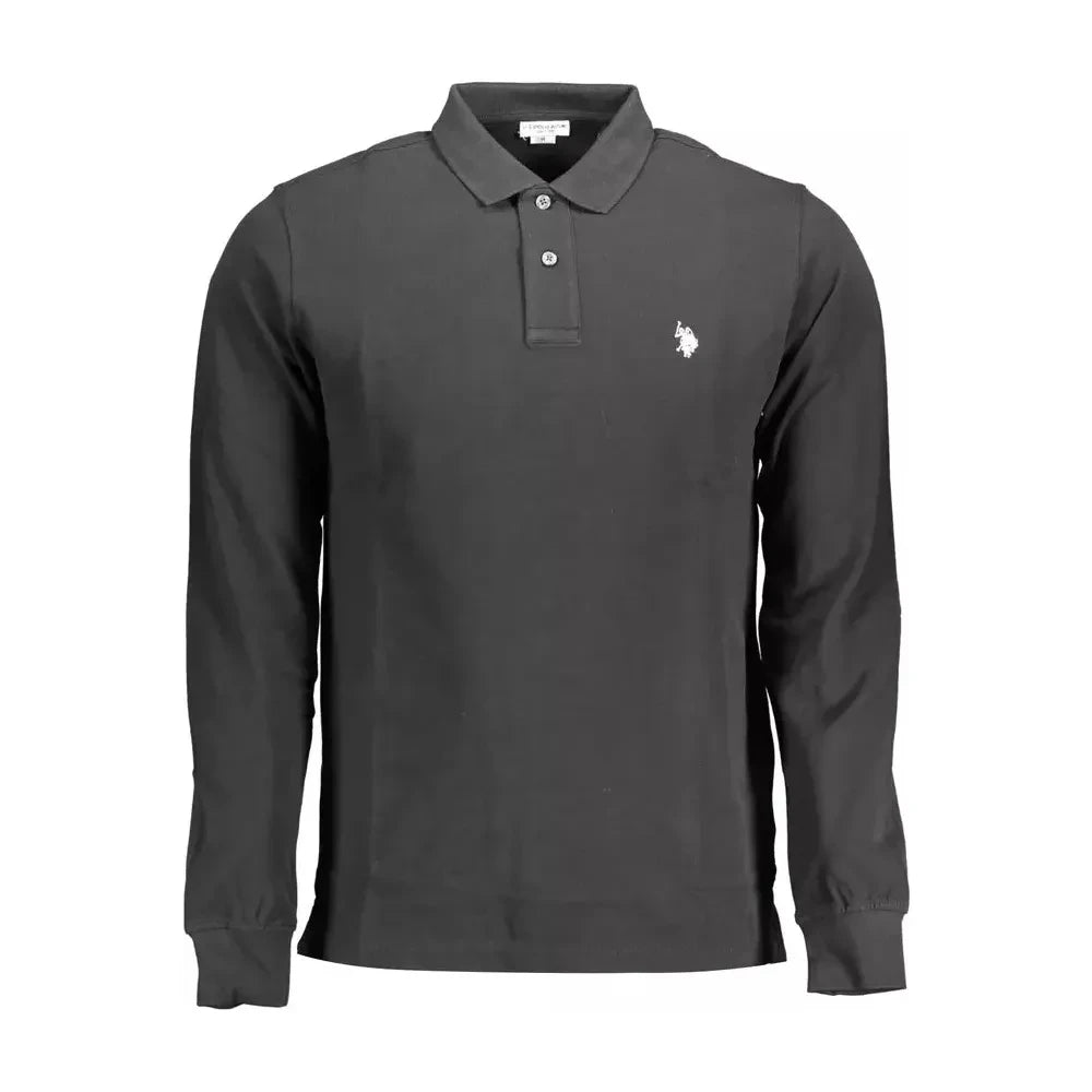 Classic Black Long-Sleeve Polo Elegance