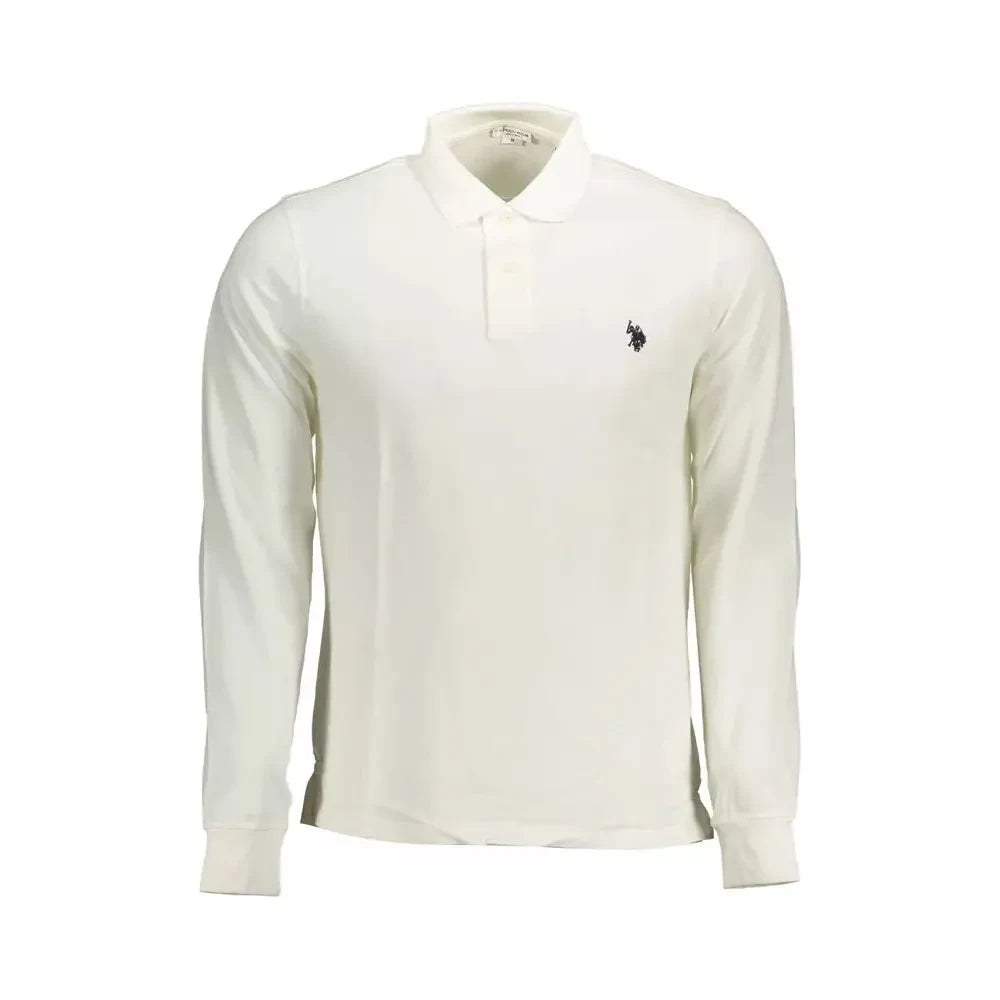 Chic Long-Sleeve White Polo for Men