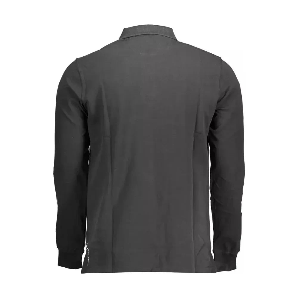 Classic Black Long-Sleeve Polo Elegance