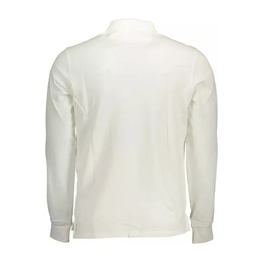 Chic Long-Sleeve White Polo for Men