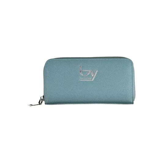 Chic Blue Polyethylene Wallet with Coin Purse