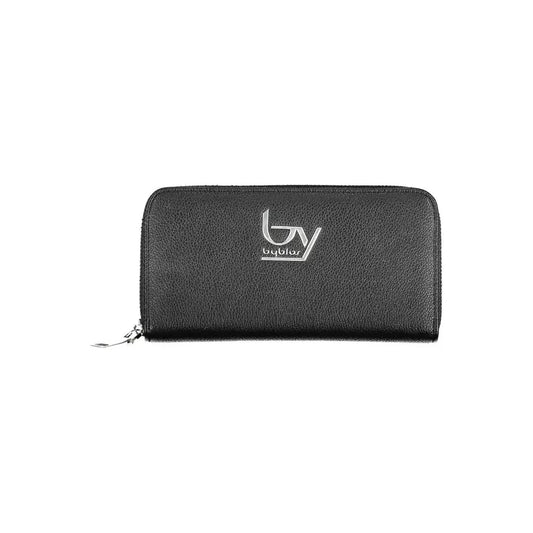 Sleek Black Polyethylene Zip Wallet