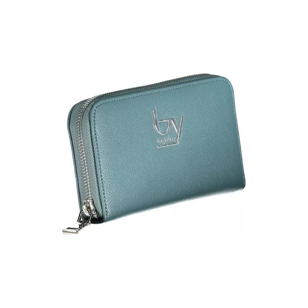 Chic Blue Polyethylene Wallet with Coin Purse