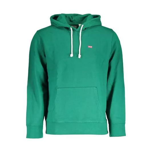 Green Cotton Hooded Sweatshirt with Logo