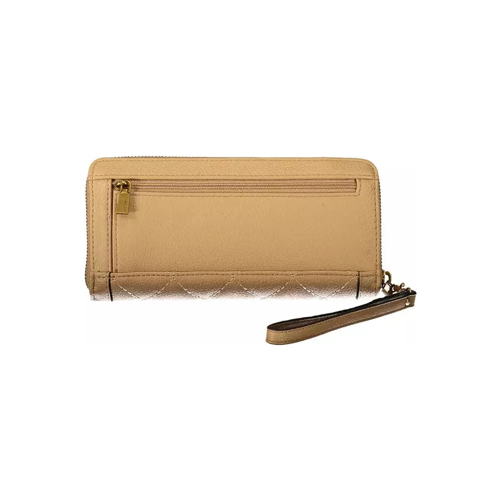 Beige Chic Wallet with Contrasting Accents