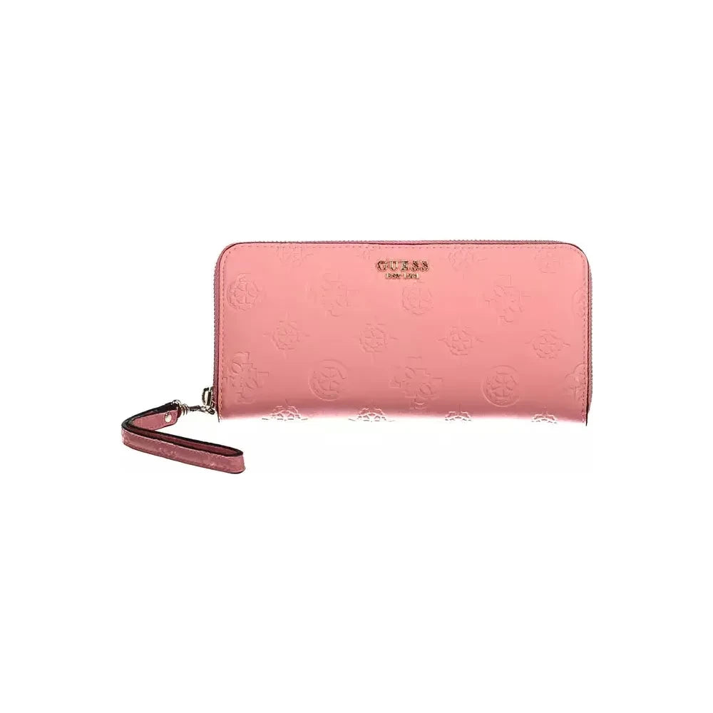 Chic Pink Wallet with Contrasting Details