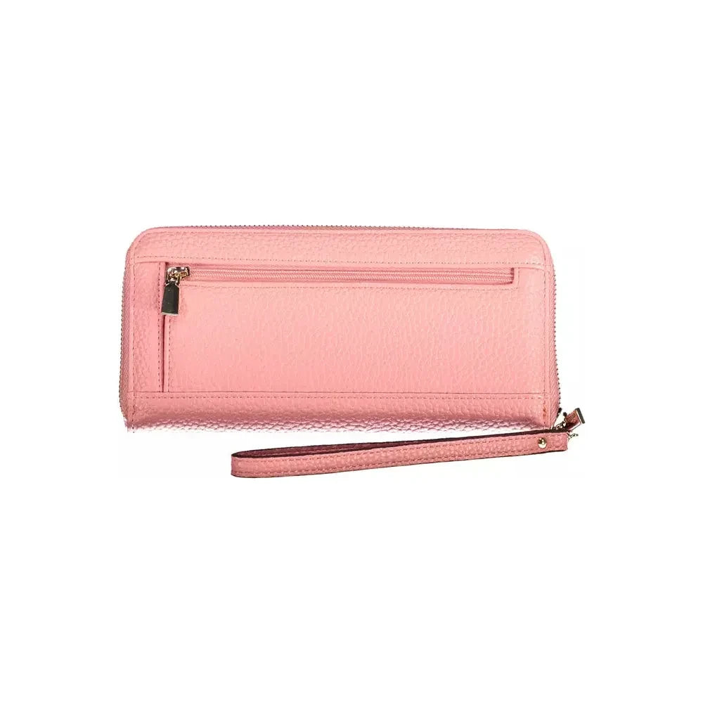 Chic Pink Wallet with Contrasting Details