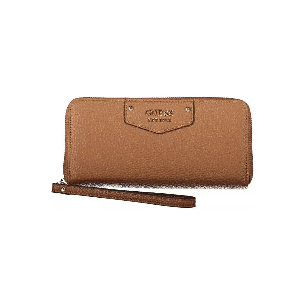 Chic Contrast Detail Brown Wallet