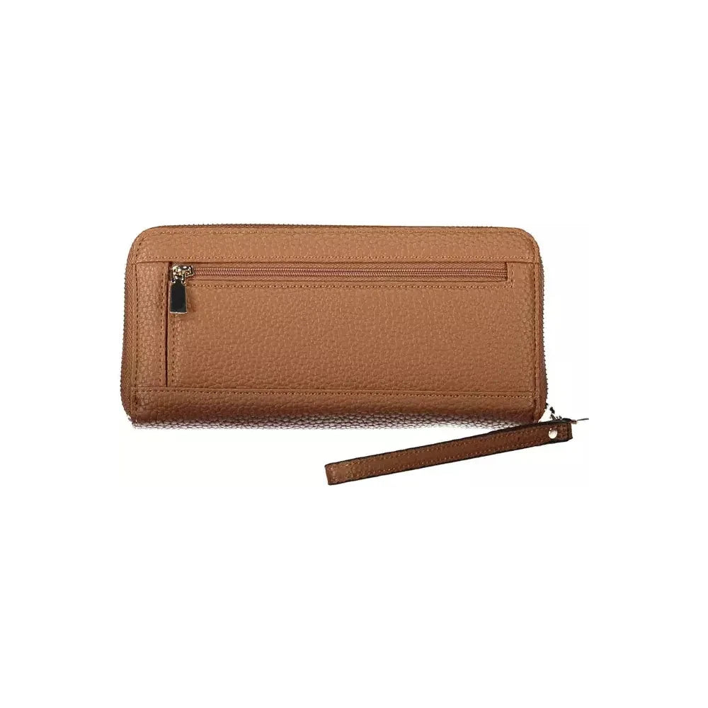 Chic Contrast Detail Brown Wallet