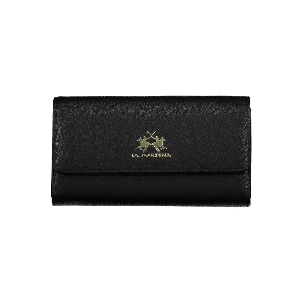 Elegant Black Polyethylene Wallet with Logo