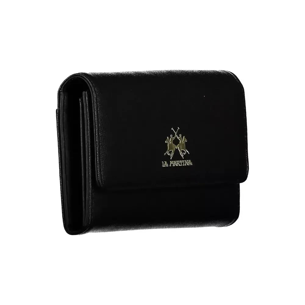 Elegant Black Polyethylene Wallet with Logo