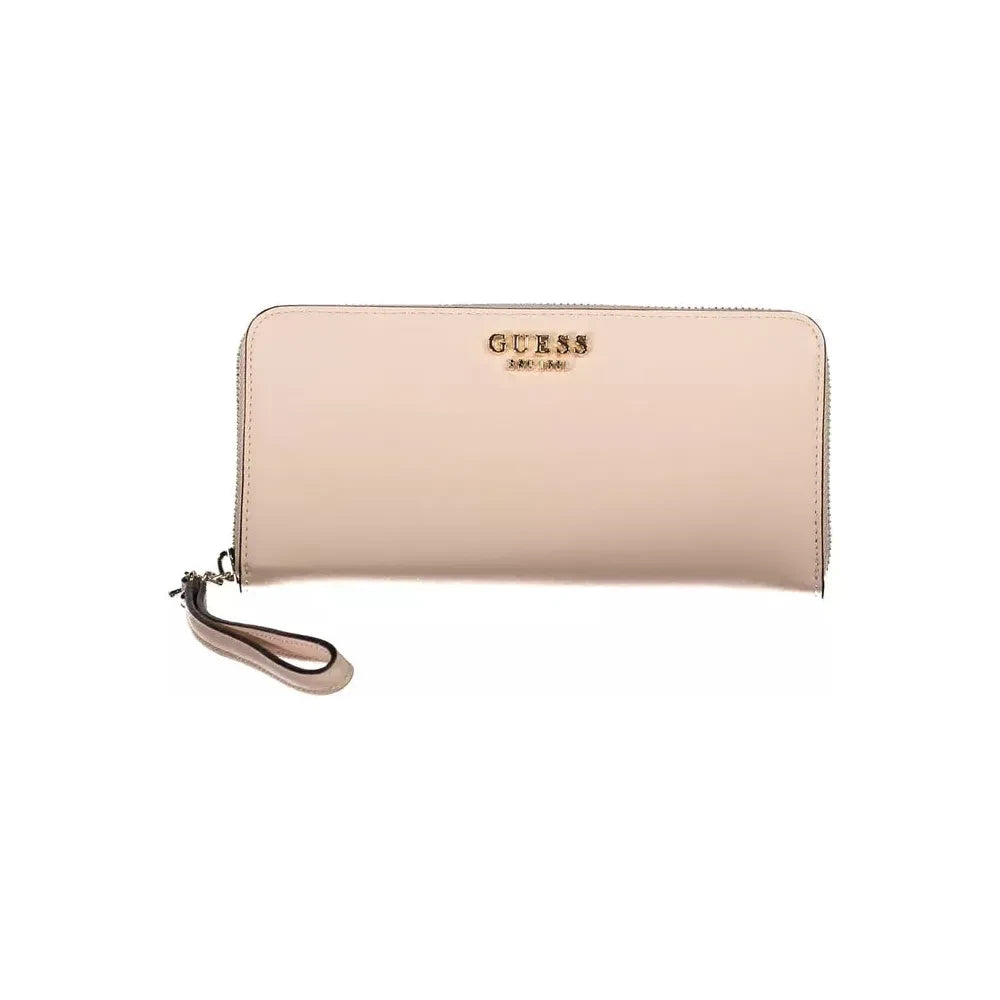 Chic Pink Polyethylene Multi-Compartment Wallet