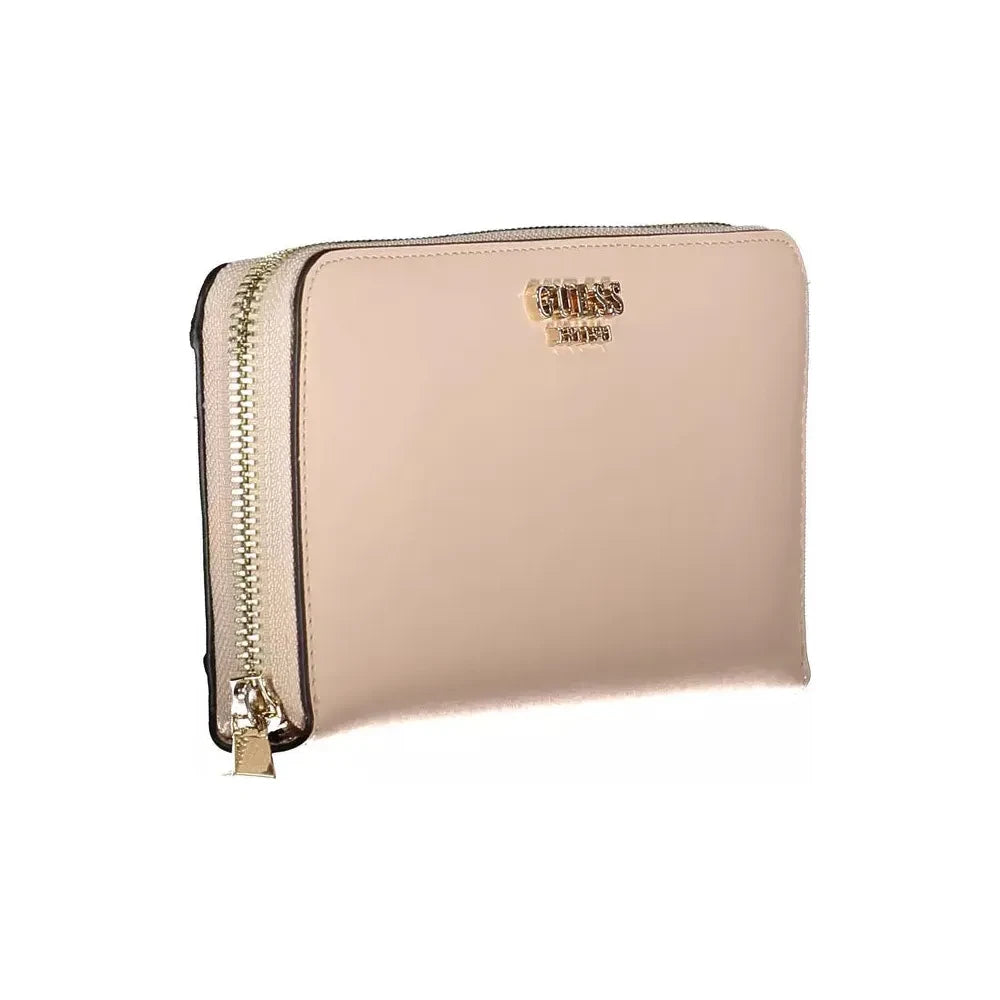 Chic Pink Polyethylene Multi-Compartment Wallet