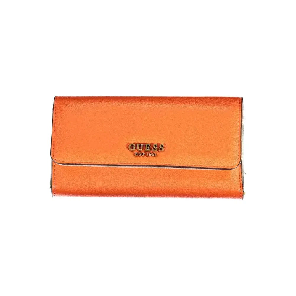 Chic Orange Wallet with Contrasting Details