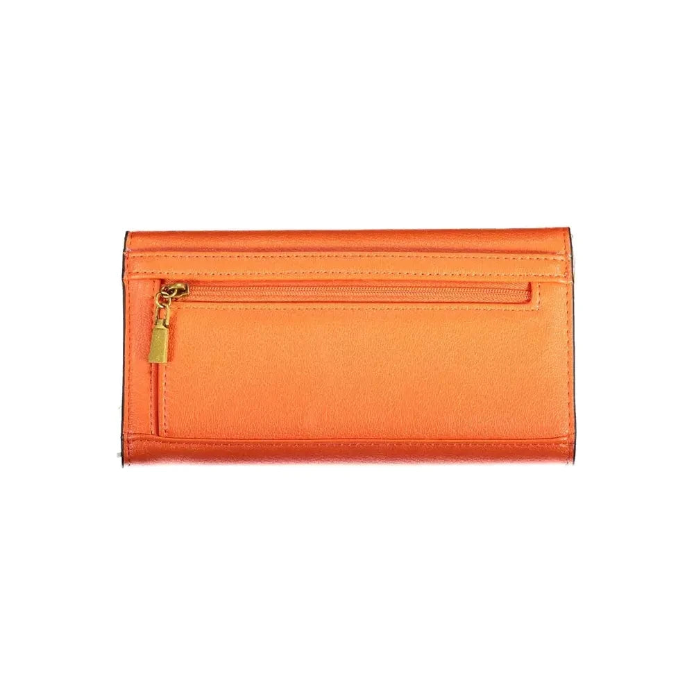 Chic Orange Wallet with Contrasting Details