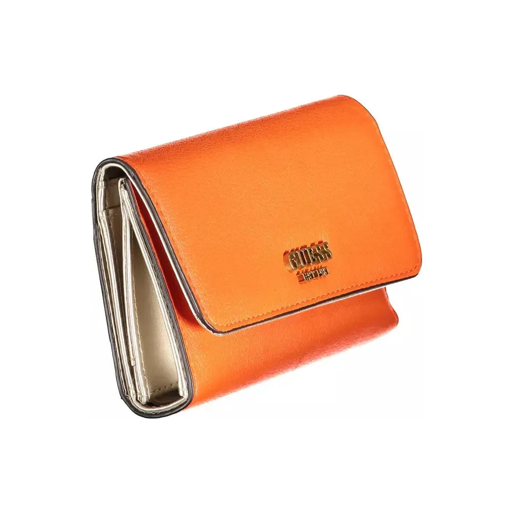 Chic Orange Wallet with Contrasting Details