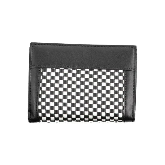 Sleek Black Polyethylene Wallet with Contrasting Details