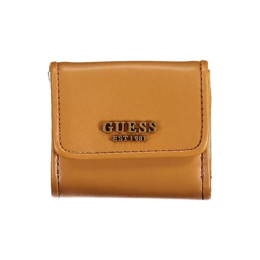 Chic Brown Snap Wallet with Contrast Detailing