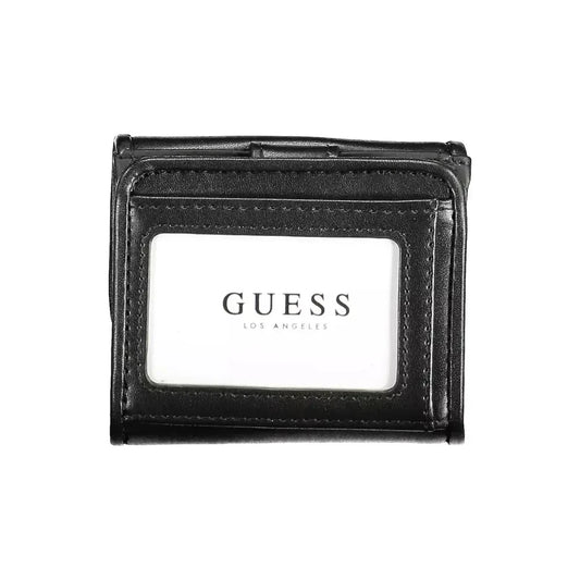 Sleek Black Polyethylene Dual-Compartment Wallet