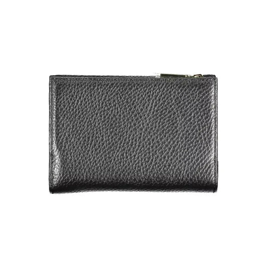 Chic Black Leather Wallet with Multiple Compartments