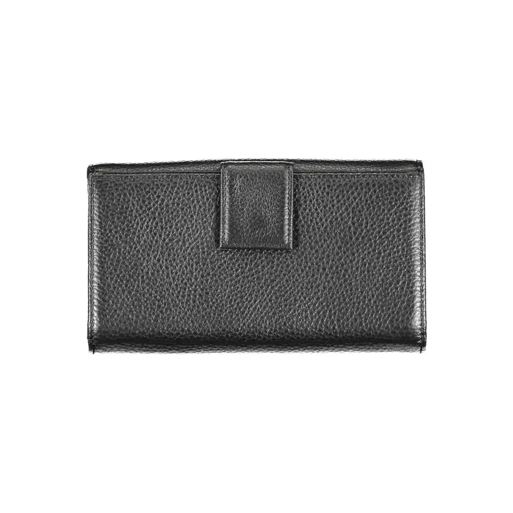 Elegant Dual-Part Leather Wallet in Classic Black