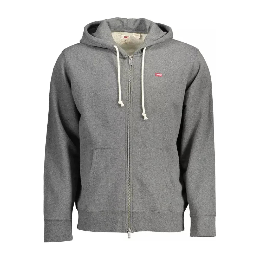 Classic Gray Zip Hoodie with Logo