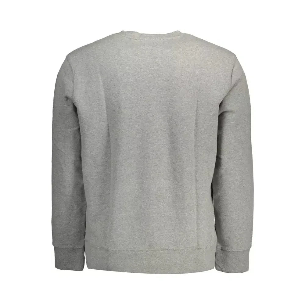 Chic Gray Long-Sleeved Logo Sweatshirt