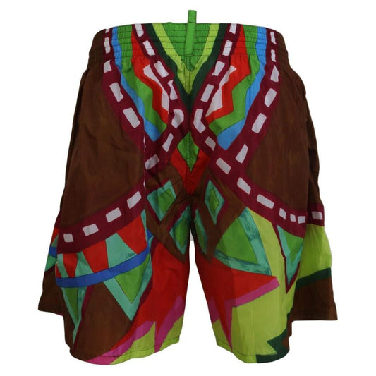 Multicolor Print Swim Shorts Boxer Style