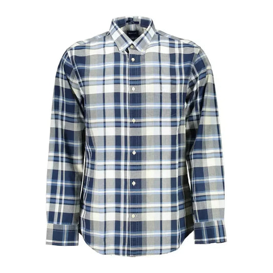 Elegant Blue Cotton Long Sleeve Shirt Gant