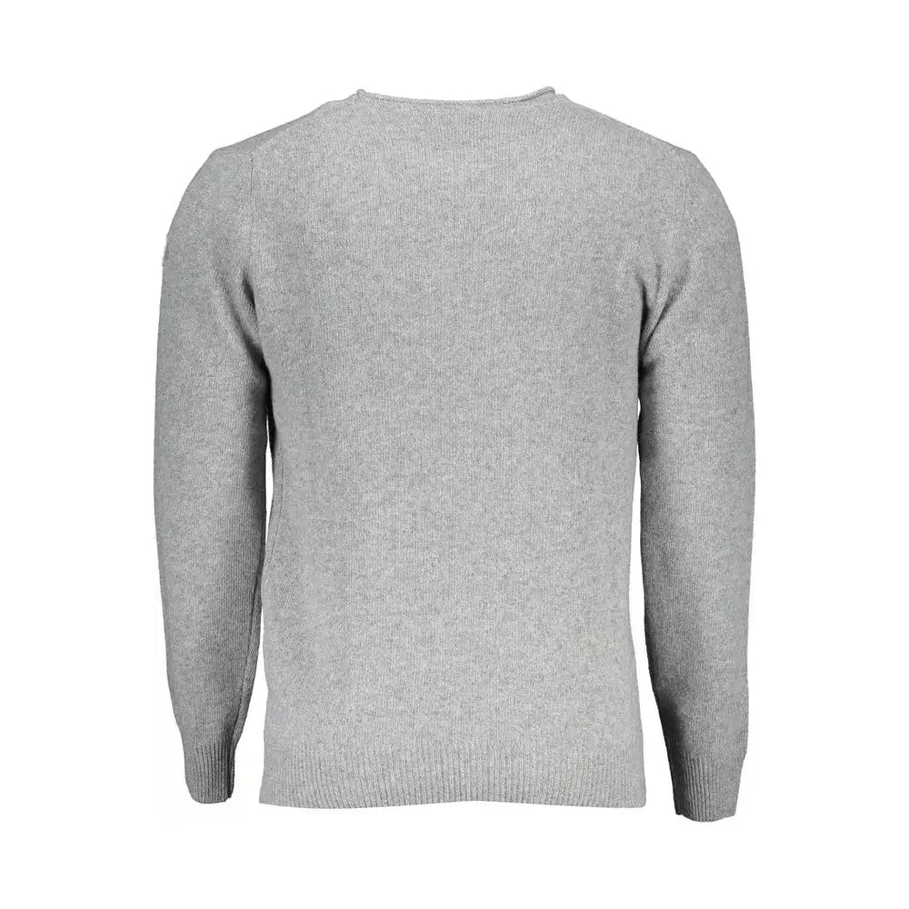 Elegant Gray Wool-Blend Sweater