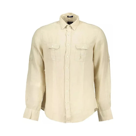 Beige Linen Double Pocket Shirt Gant