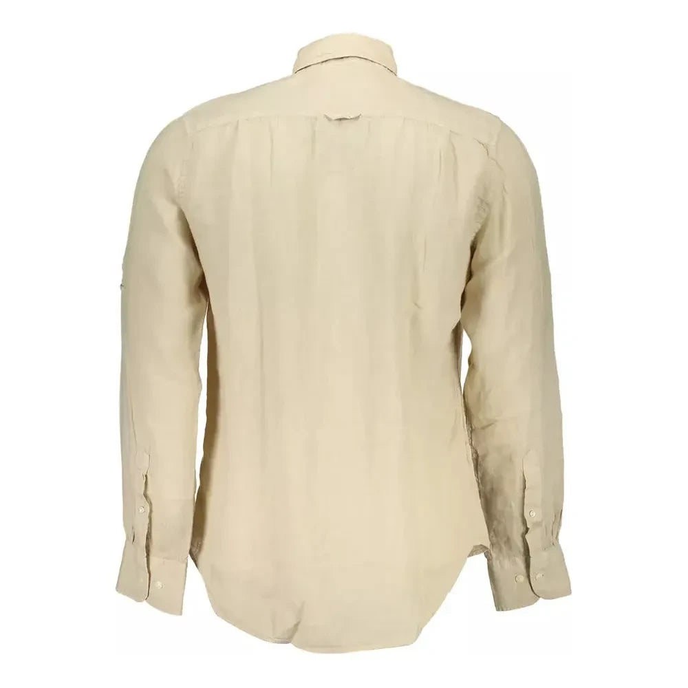 Beige Linen Double Pocket Shirt