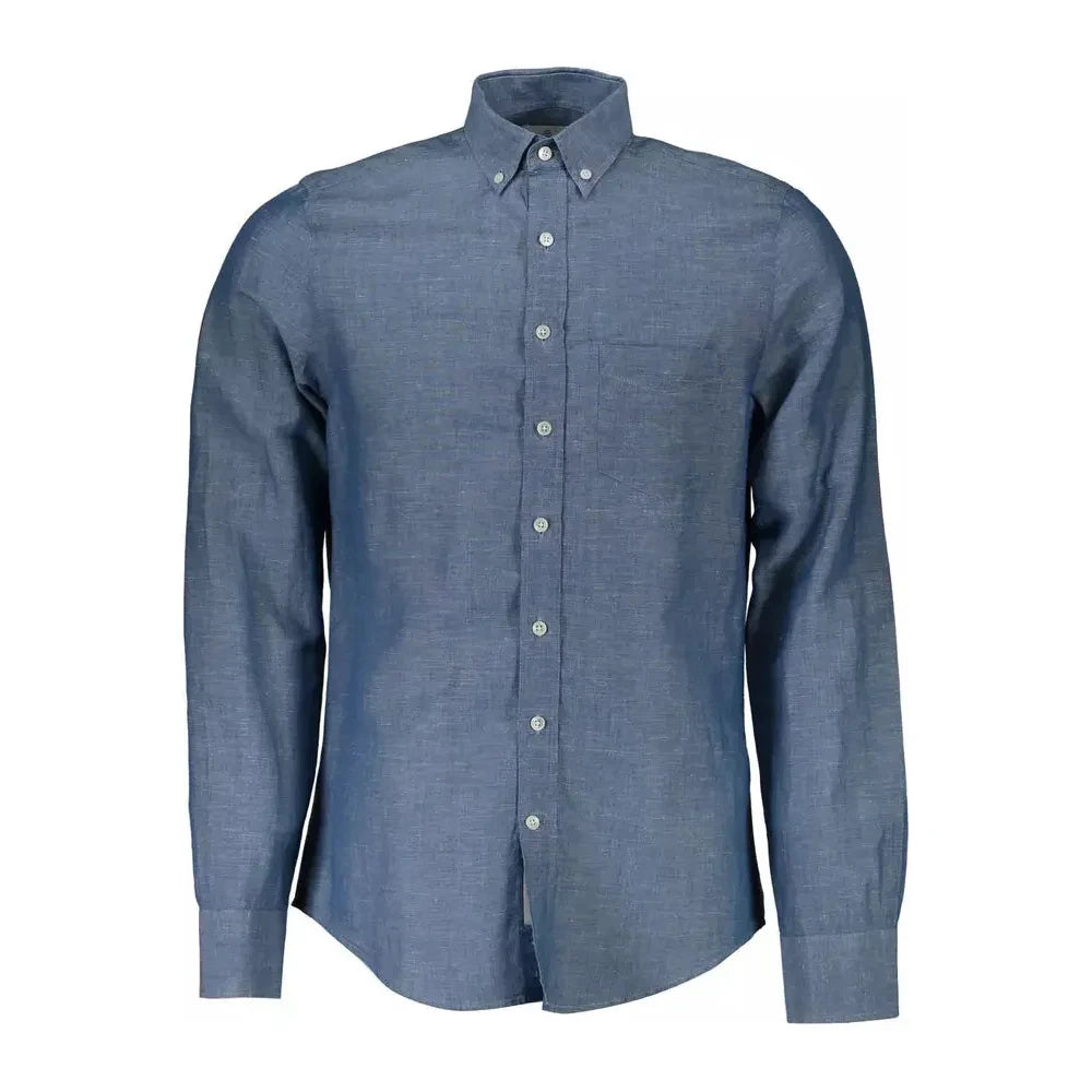 Elegant Long Sleeve Linen-Blend Shirt