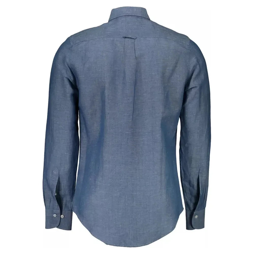 Elegant Long Sleeve Linen-Blend Shirt