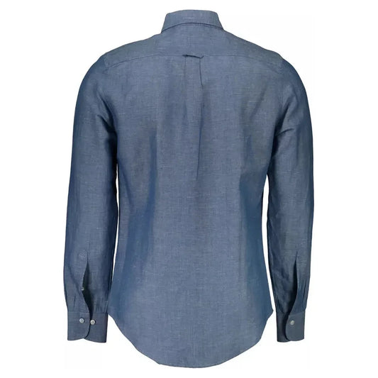 Elegant Long Sleeve Linen-Blend Shirt