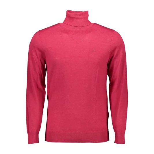 Elegant Wool Mock Neck Sweater in Pink