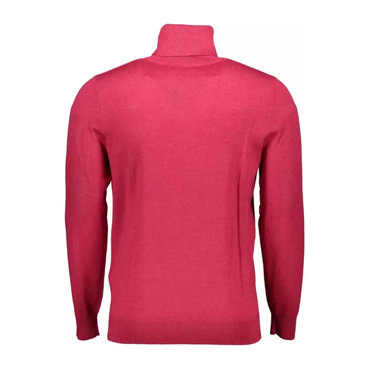 Elegant Wool Mock Neck Sweater in Pink