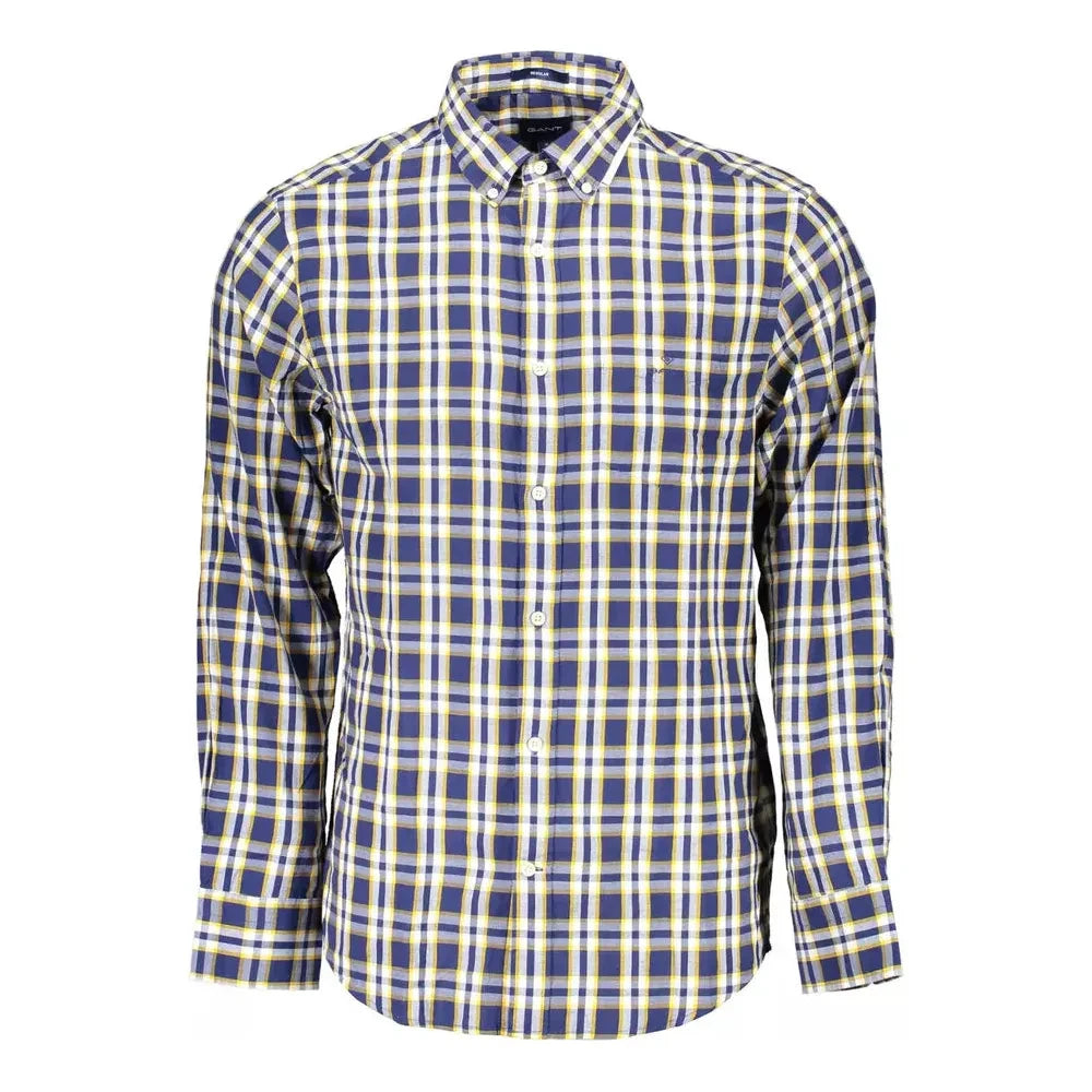 Refined Blue Cotton Long Sleeve Shirt