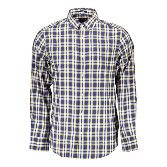 Refined Blue Cotton Long Sleeve Shirt Gant