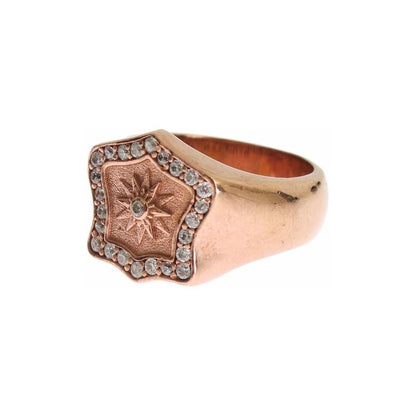 Nialaya Pink Gold 925 Silver Authentic Clear Ring Ring